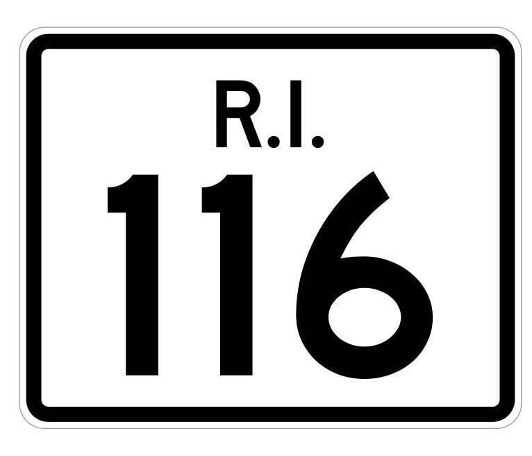 Rhode Island State Road 116 Sticker Decal