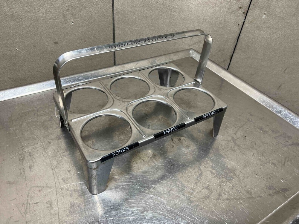 Flatware Sorter Insert Caddy Stand stainless steel 6 hole silverware holder Carr