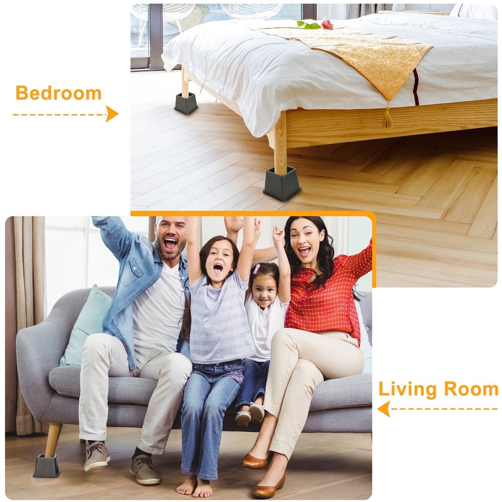 8Pcs Bed Risers Furniture Risers Heavy Duty Bed Sofa Table Chair Lifts Stackable