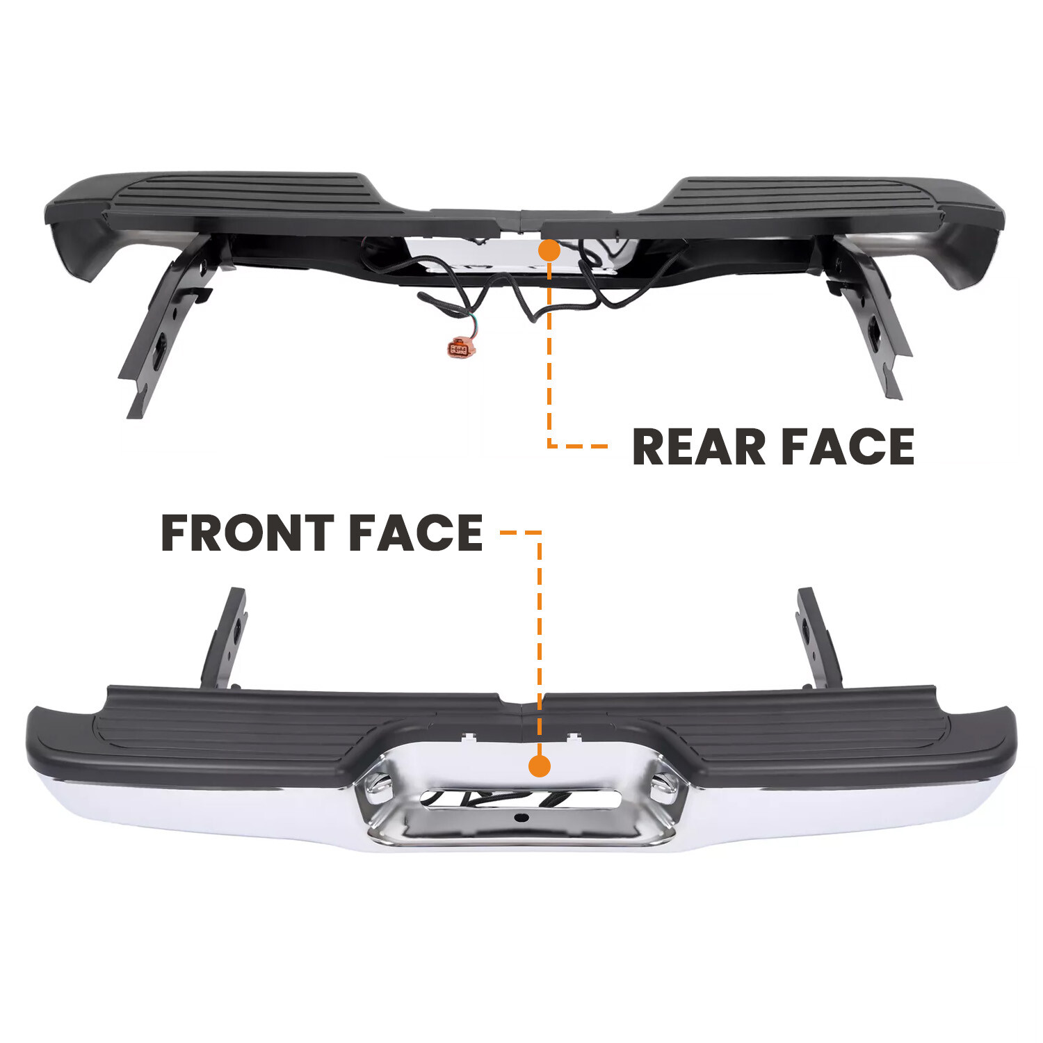 Chrome Complete Rear Step Bumper Assembly Fit For Toyota Tacoma Truck 1995-2004