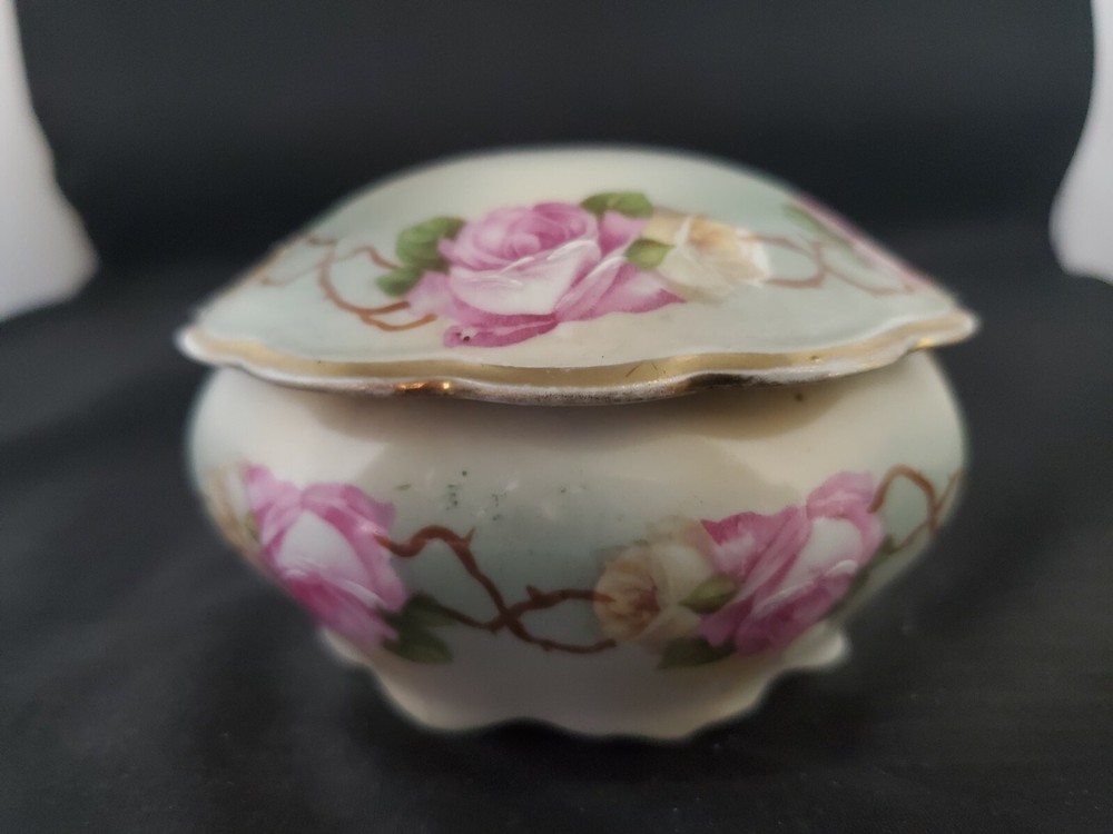 Vintage M & Z Austria Rose Powder Box
