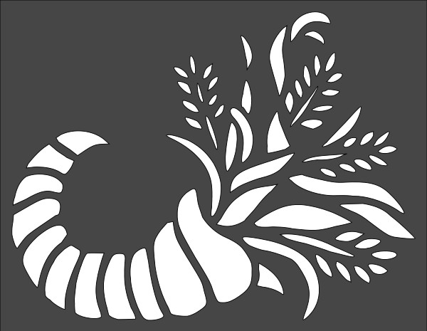 8"x10" Clear Plastic Stencil - Cornucopia (RE108)*