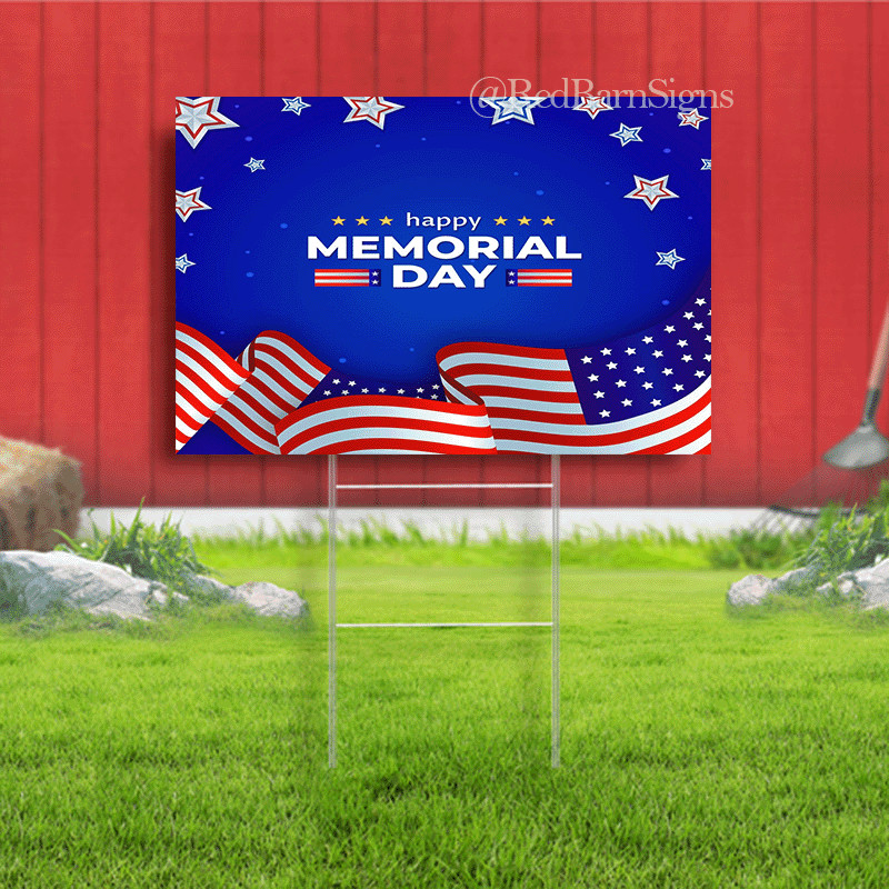 Happy Memorial Day USA yard sign