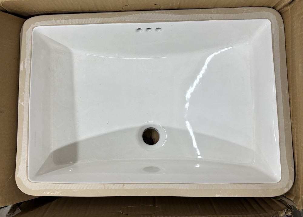 21" Myers White Rectangular Porcelain Undermount Bathroom Sink