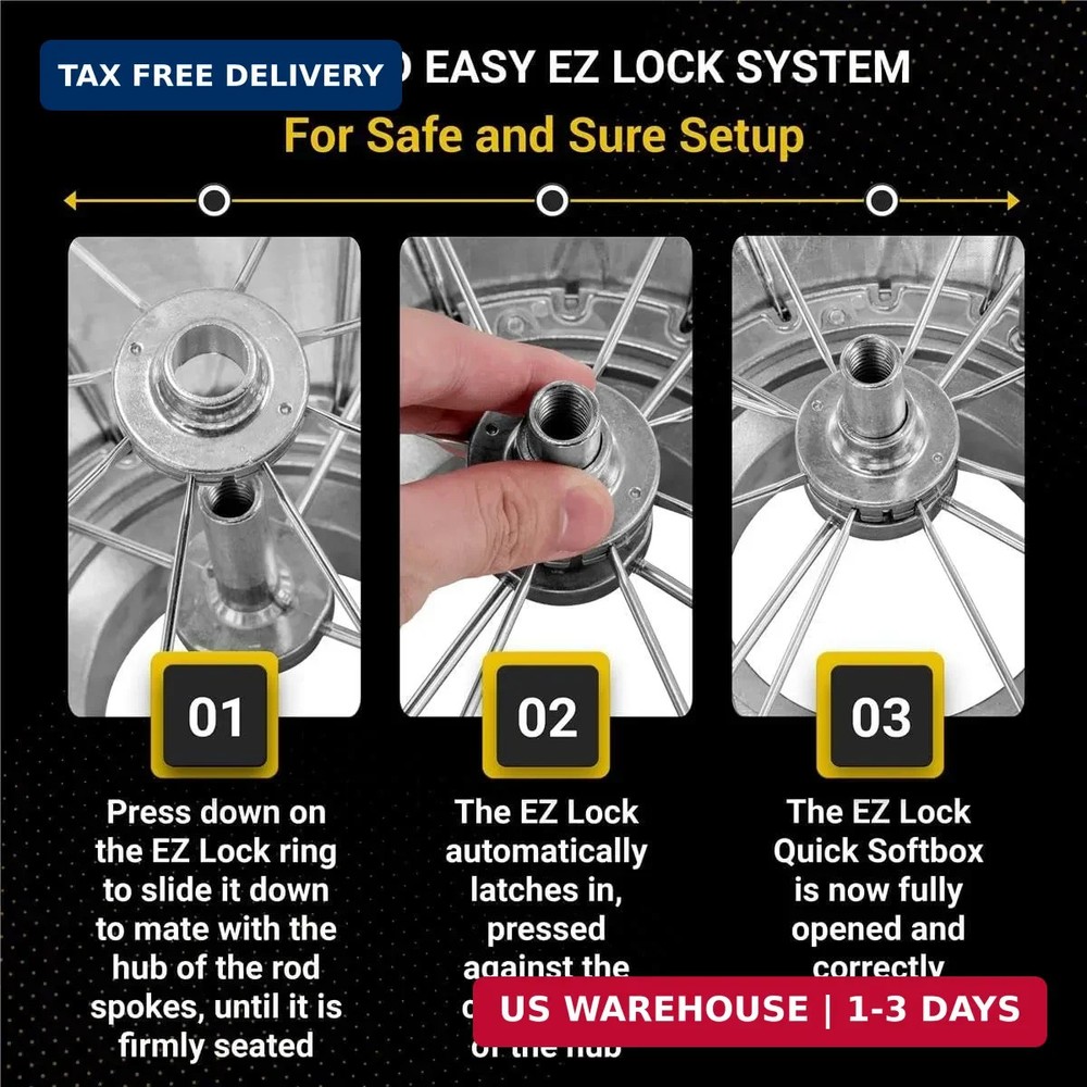 Glow EZ Lock 12x56 Quick Strip Rectangular Bowens Mount Softbox w/External, Inte