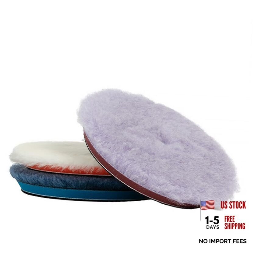 Pro 5" Wool Buffing Pads 3Pcs - Coarse, Medium, Light Cutting Car Wool 5" Set