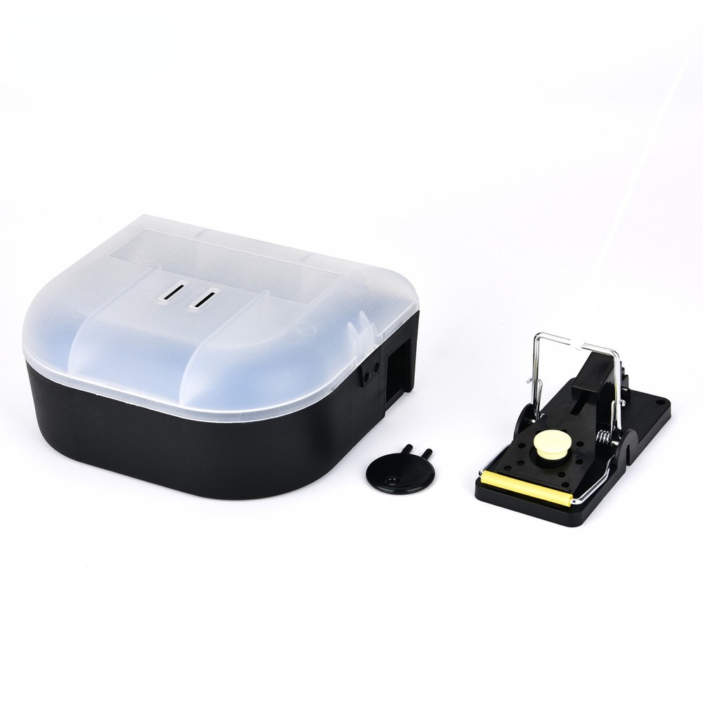 4-Pack Poison Bait Boxes: Transparent & Practical