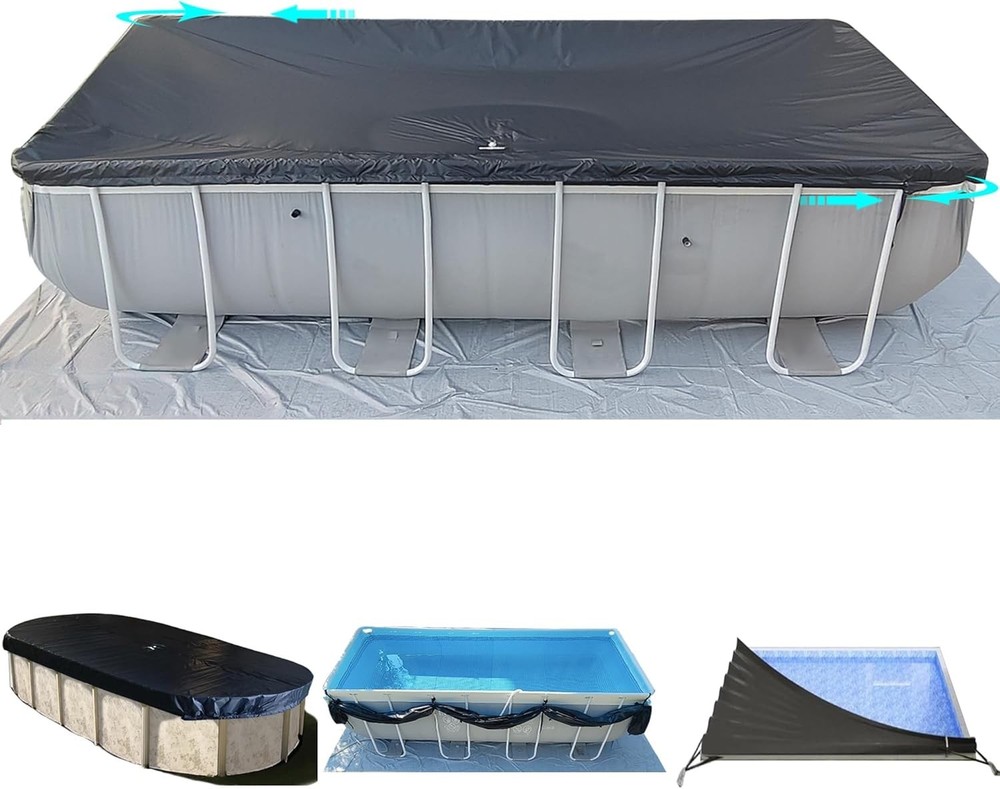 Innovative 8x16 Ft Rectangular Pool Cover with Tear Resistance and Drain Outlet