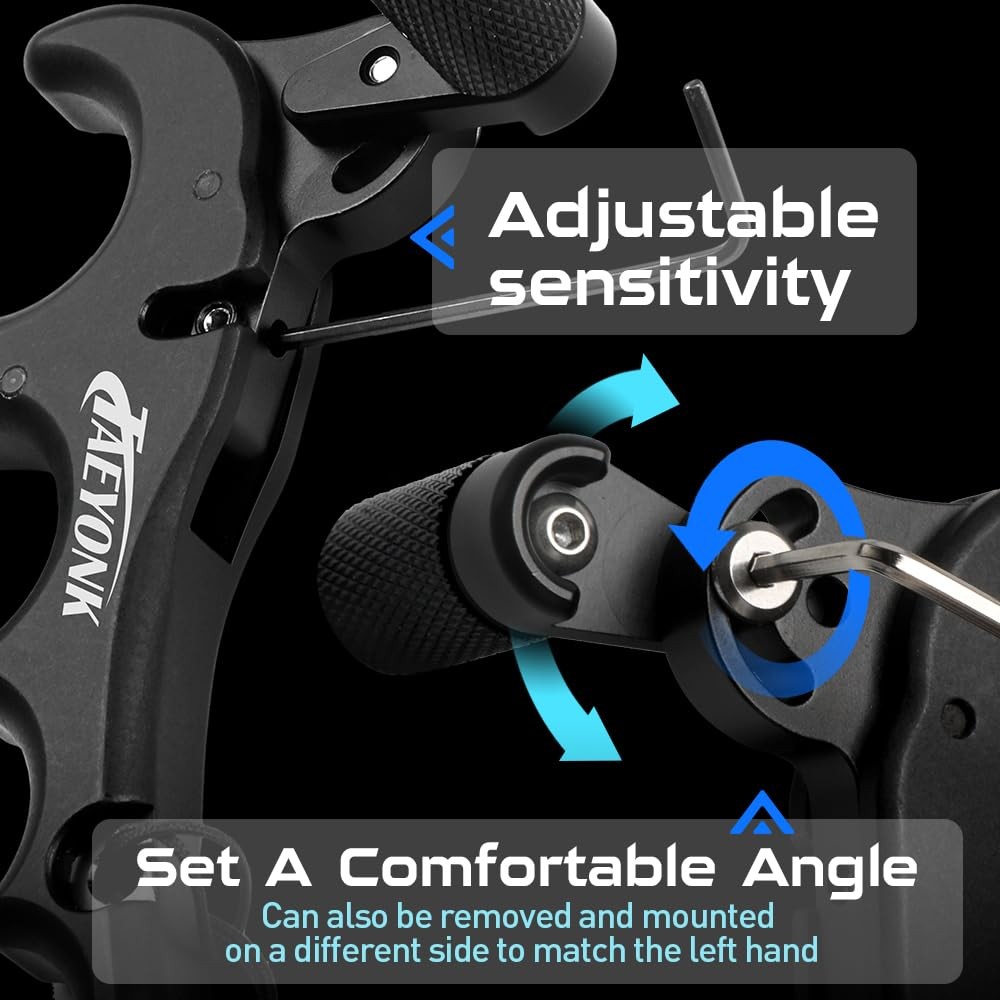 Best Bow Release for Compound Bow Aluminum 360Rotatable,Archery Trigger,for Both