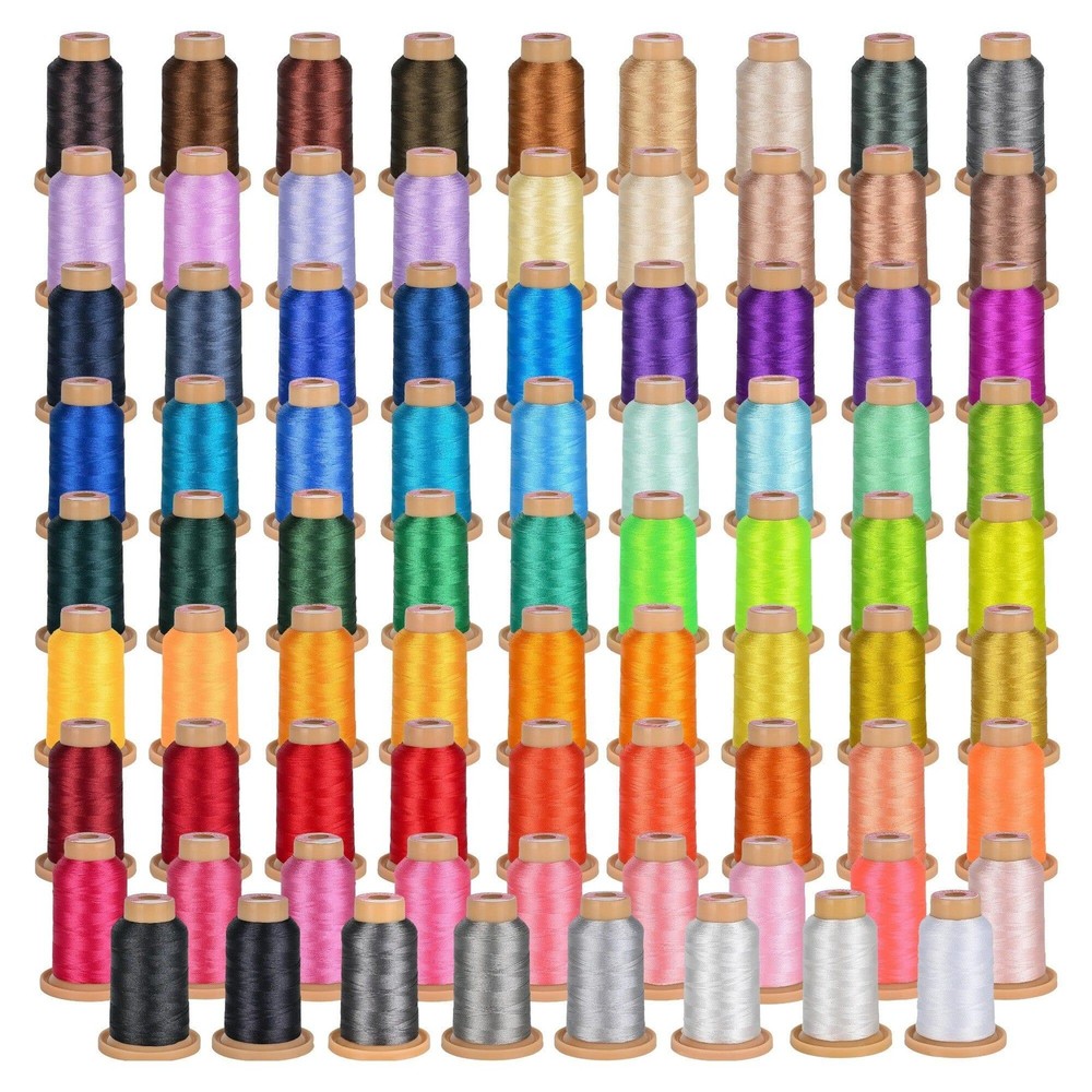 POOLIN EOC06 7.9in x 11in Embroidery Machine & 166 Thread Spool Bundle - Red