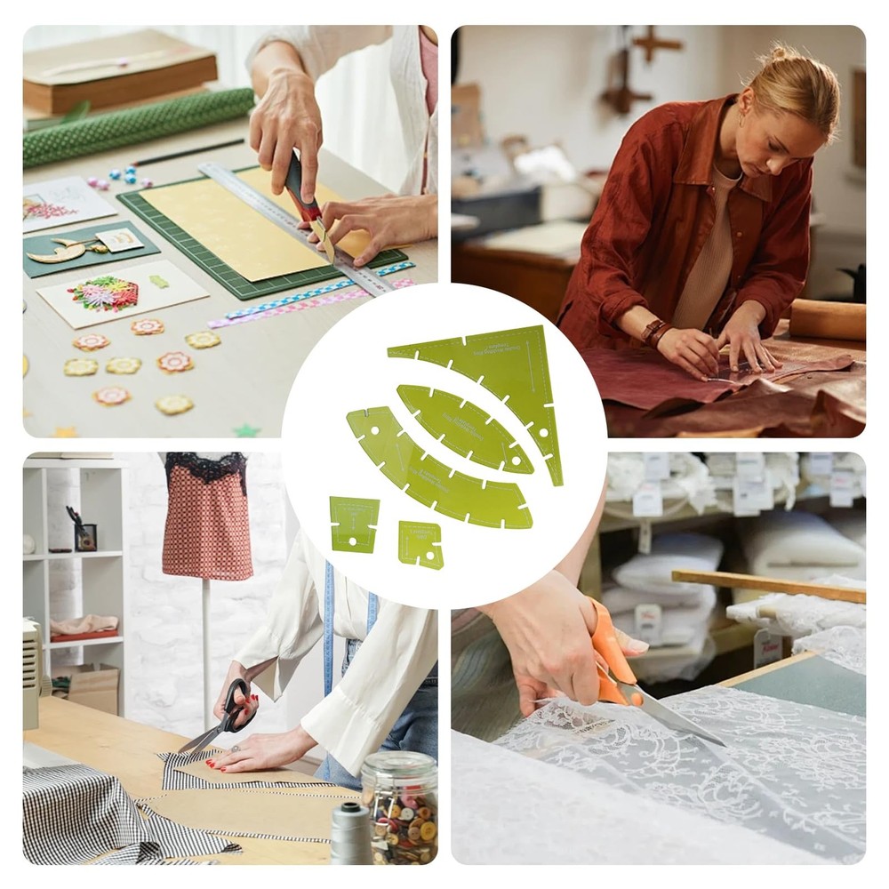 5PC Quilting Templates Set, DIY Sewing & Quilting Ruler Kit, Multi - Function...