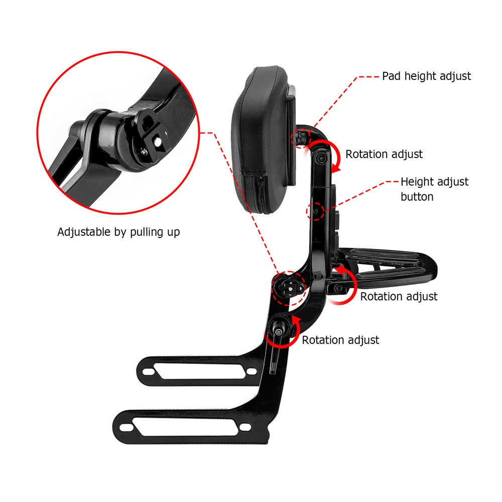 Multi-Purpose Passenger Driver Backrest For Harley-Davidson Fat Bob 2018-2024