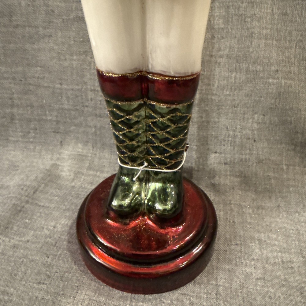Decoris Glass Tabletop Nutcracker 12.5” NWT Gold Green Black