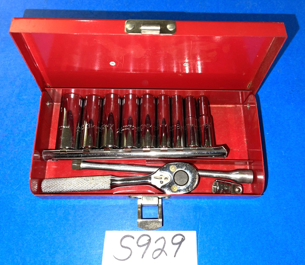 PROTO TOOLS 12 PIECE 1/4 DRIVE METRIC GENERAL SERVICE DEEP SOCKET SET