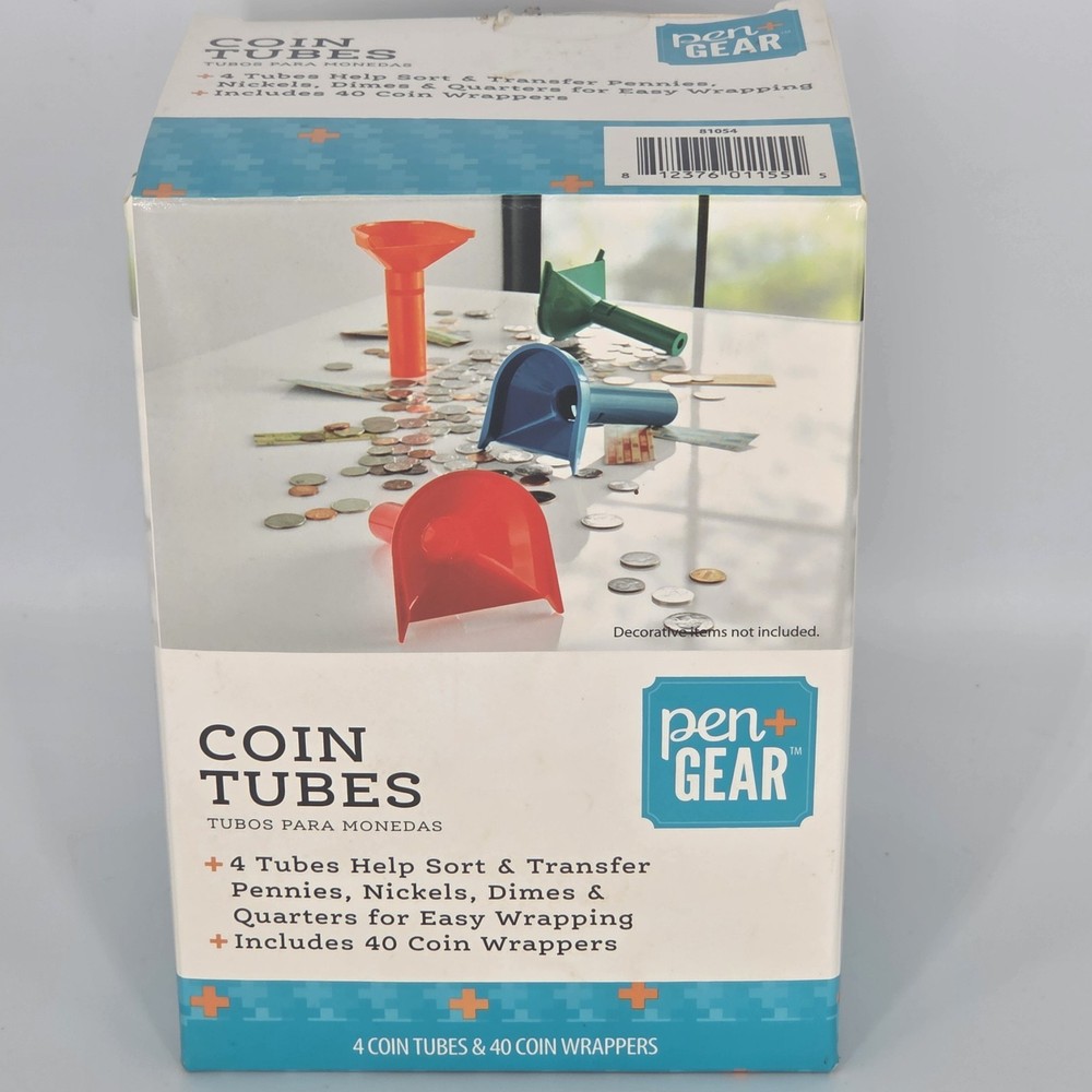Pen + GEAR Coin Tubes Coin Sorting & Stacking Tubes