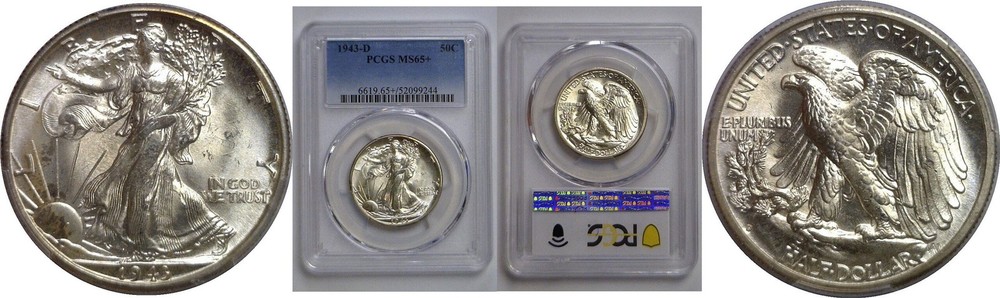 1943-D Walking Liberty Half Dollar   PCGS MS-65+