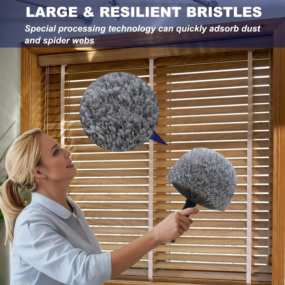 2 Pack Cobweb Duster Head Brush High Efficiency Twiston Spider Web Brush For Ind