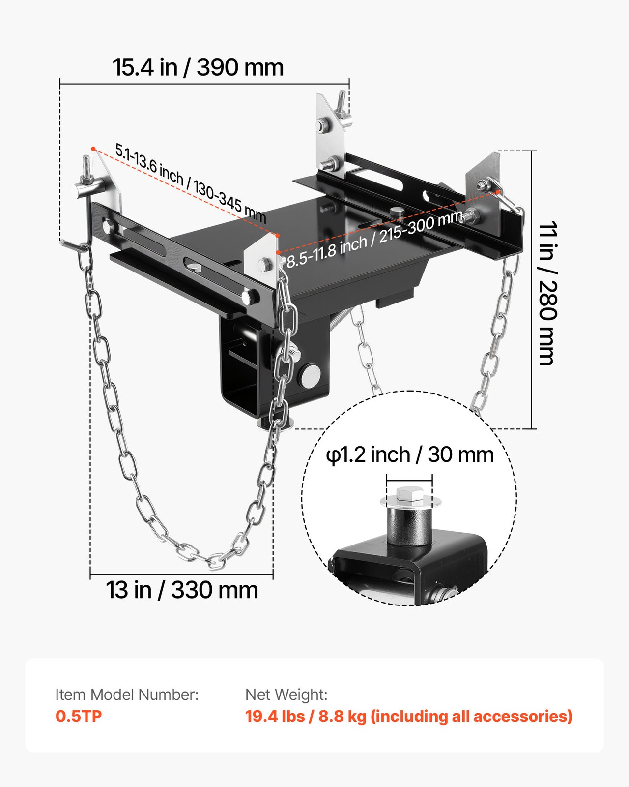 VEVOR Transmission Jack Adapter 1100 lbs Heavy-Duty Lift Adapter for Floor Jack