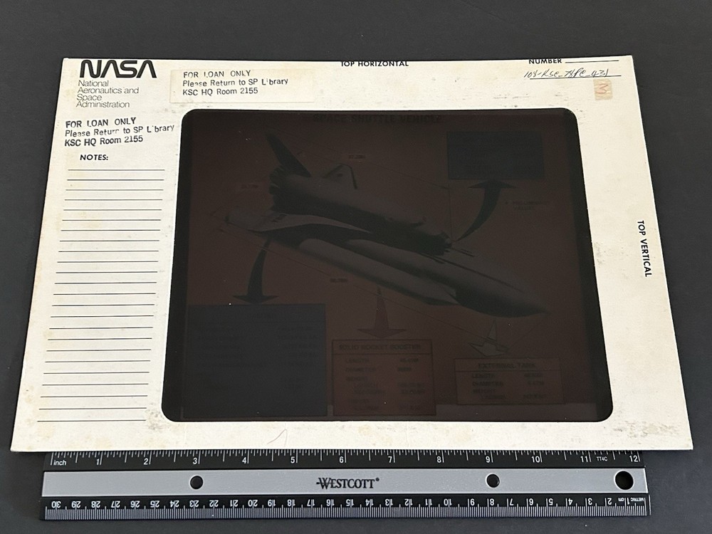 1978 NASA KSC Space Shuttle Vehicle Specifications Presentation Transparency-431