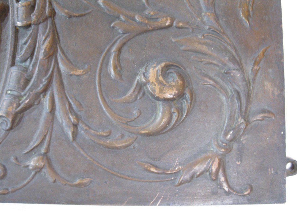 Cast Iron Fireback Panel Plaque Decorative 19 1/2" x 9"