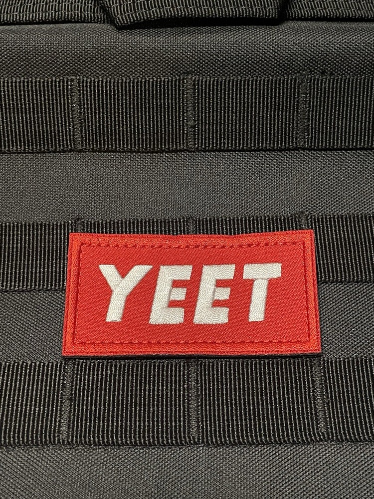 Yeet Supreme Parody Funny Slogan Army Marine Morale Patch Hook Loop