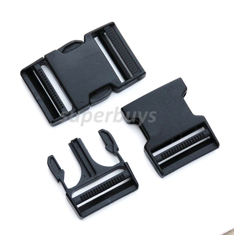 50mm Dual Adjustable Side Quick Release Buckle Clip Cord Strap Backpack Bag DA