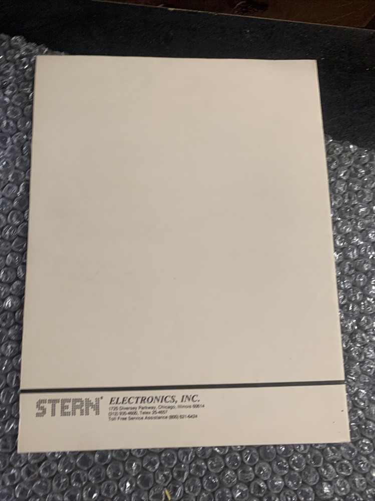 original Stern Berzerk Set arcade video game manual