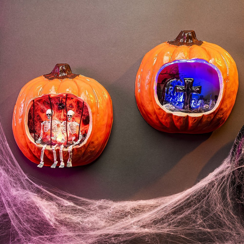Joyin Pumpkin Wall Decor w/Light 2 Pack , Plastic