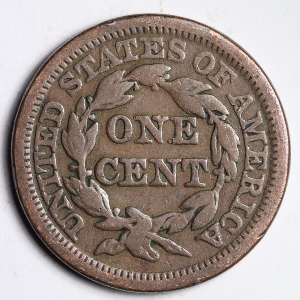 1849 Braided Hair Large Cent CHOICE FINE E102 YNC