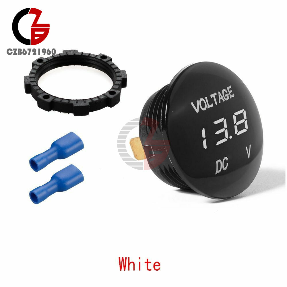 1-10PCS Digital DC12V-24V LED Panel Voltage Volt Meter Voltmeter Motorcycle Car