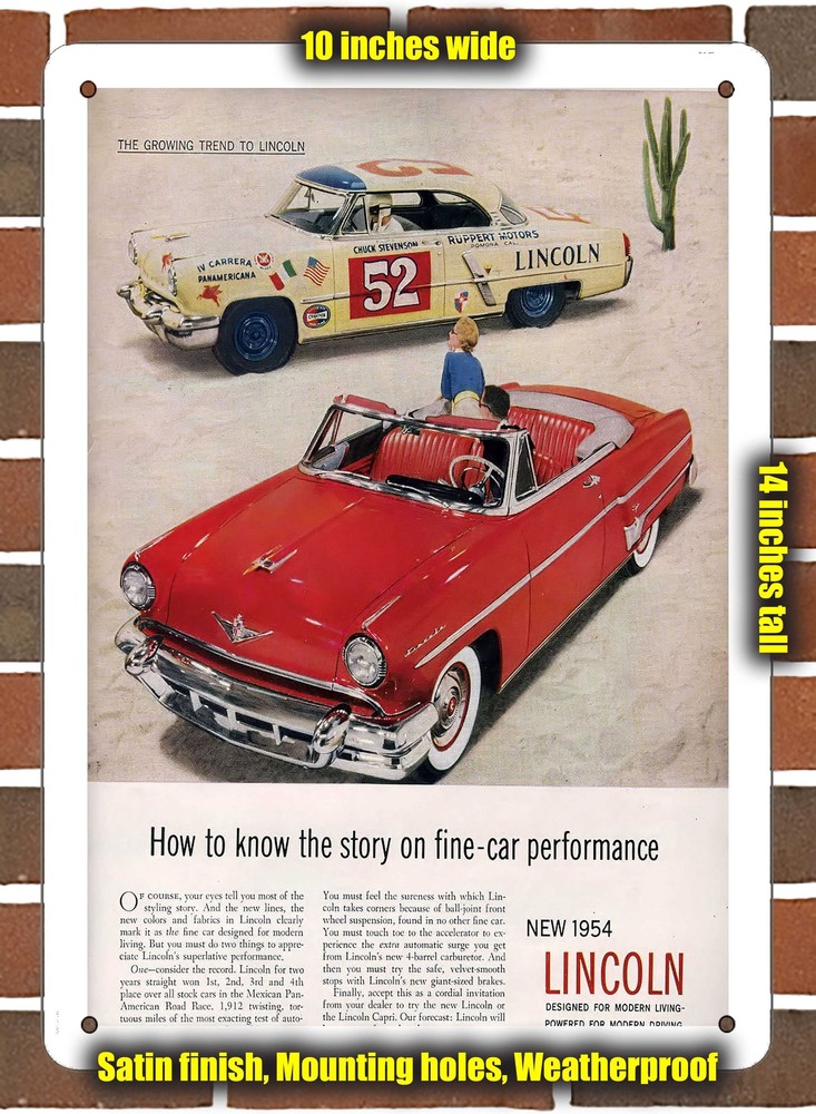 Metal Sign - 1954 Lincoln Vintage Ad 03
