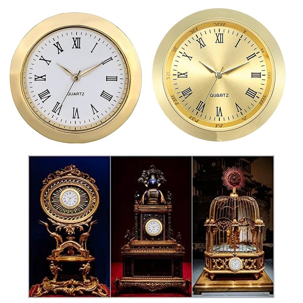 36MM Quartz Clock Inserts Movement Replacement DIY Gold Arabic Numbers