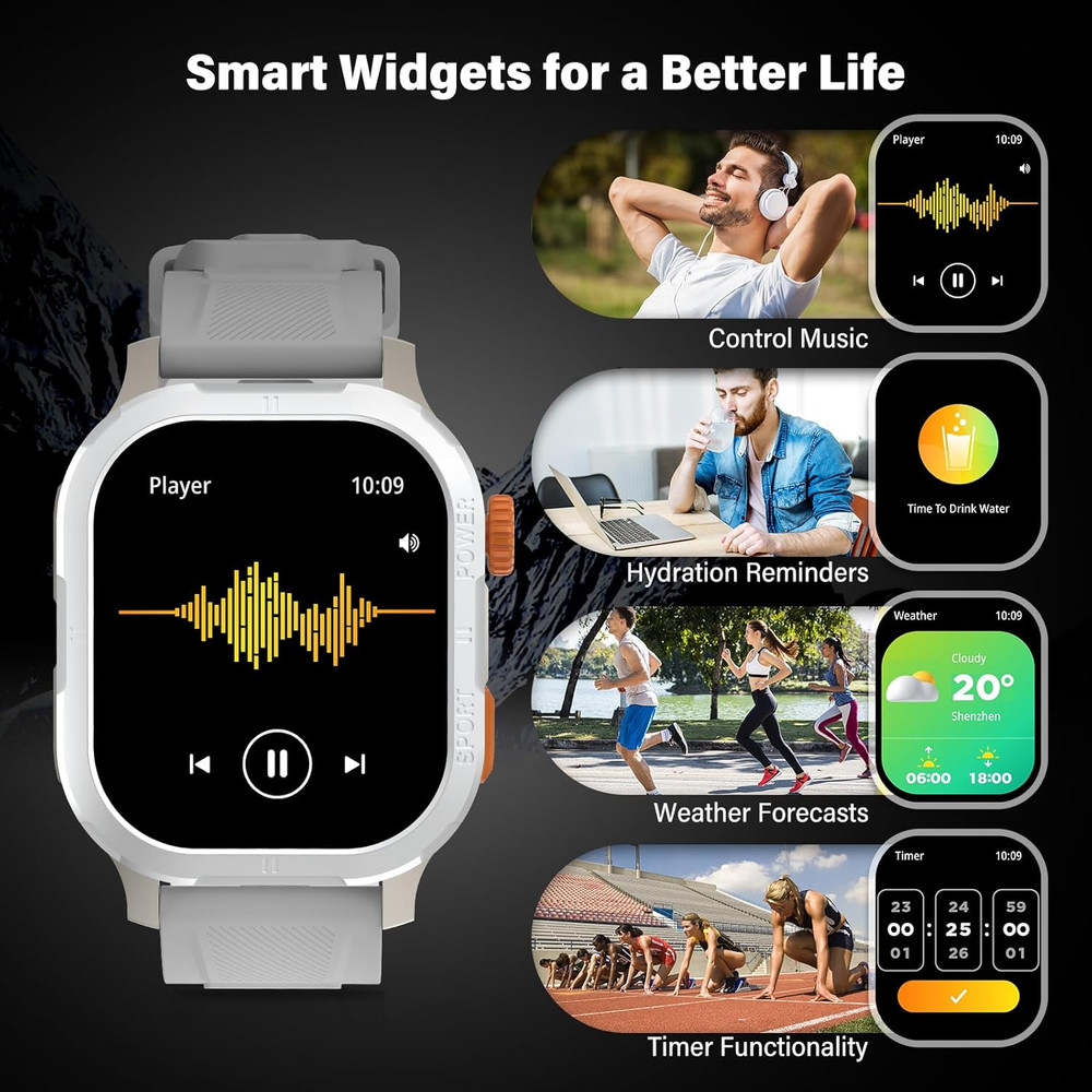 Smart Watch, 2.13‘’ AMOLED Display, 5ATM Waterproof, Voice Assistant, Multiple S