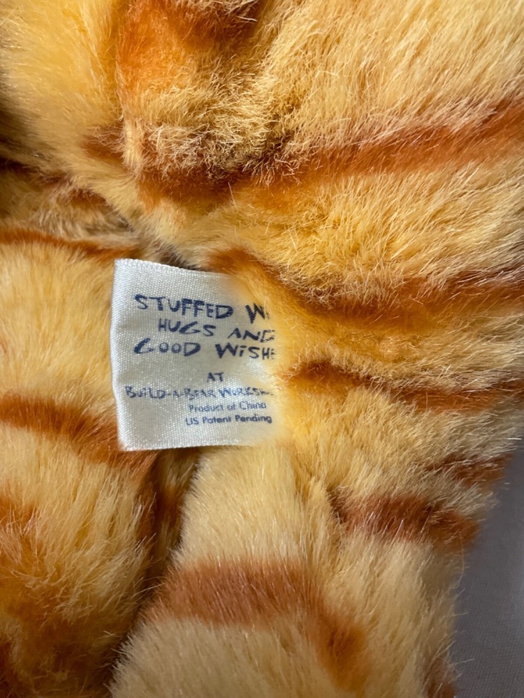 Build a bear orange striped soft cat plush