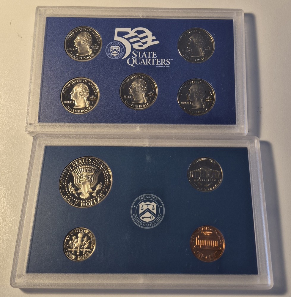 1999-S US Proof Set ( No Outer Box) 9 Coins (State Quarter & Mint Proof Set)