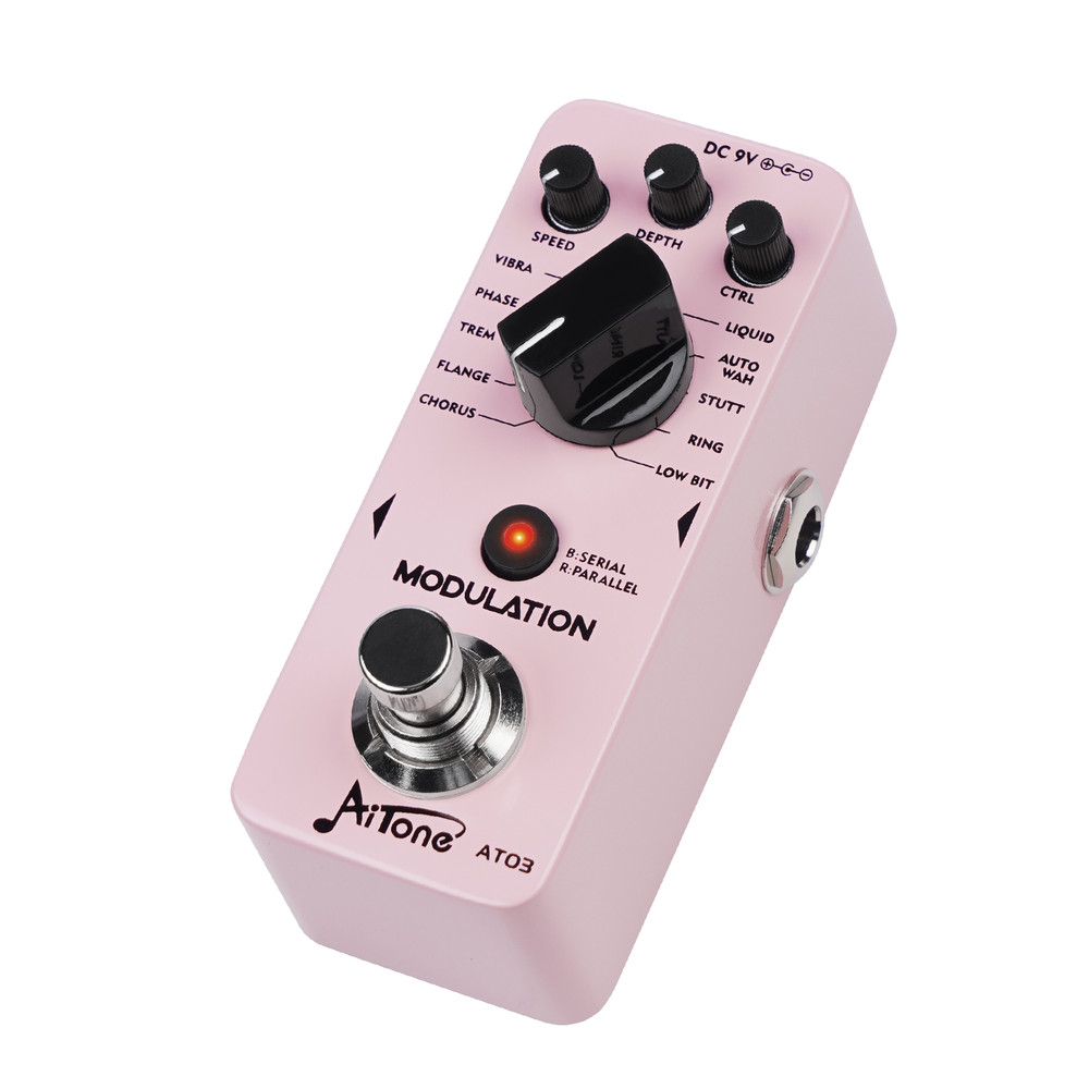 AITONE Multi Modulation Pedal 11 Effects Flanger Tremolo Chorus True Bypass