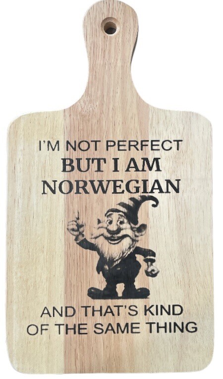 Norwegian Gnome Laser Engraved Cutting Board