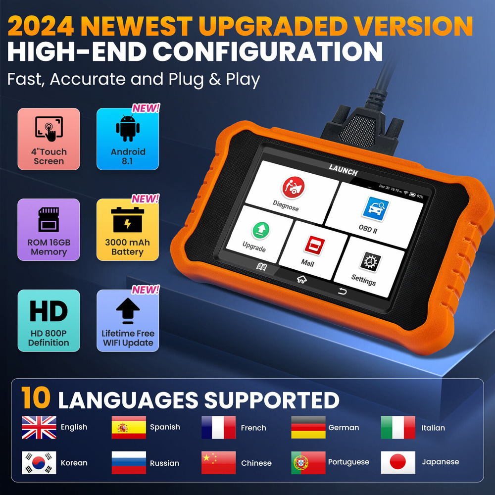 LAUNCH Creader Elite 2.0 for GM Diagnostic Tool Scanner Key Coding Active Test