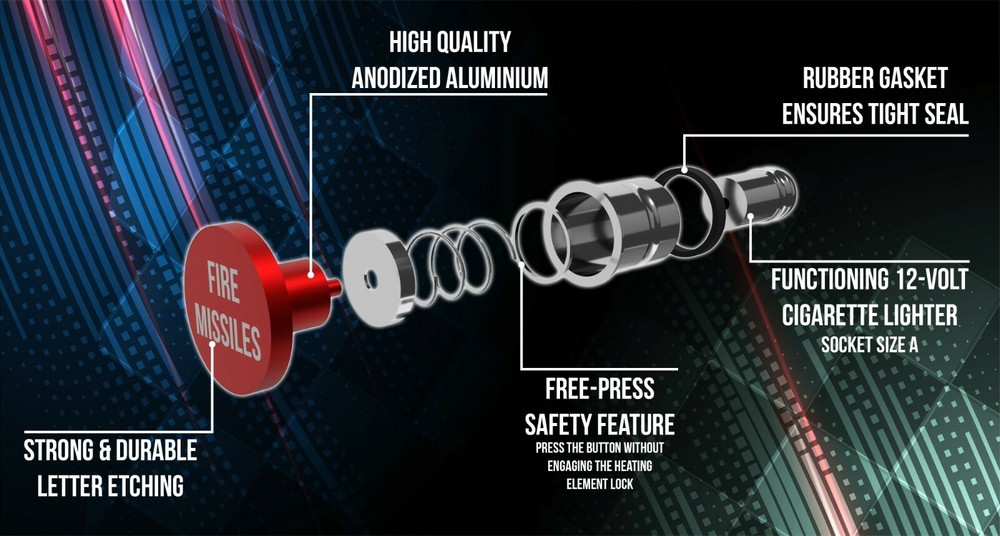 Fire Missiles Button Car Cigarette Lighter