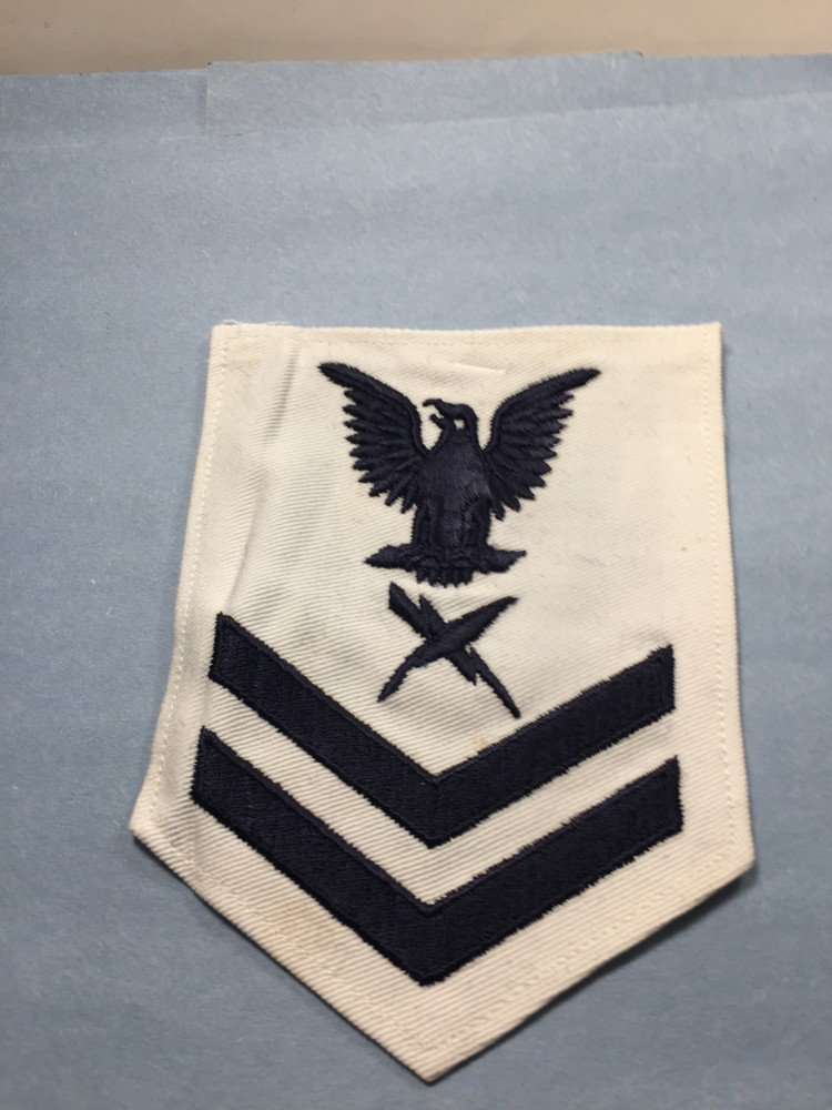 US Navy - Cryptologic Tech. Rate 2nd class patch Bk/wht. (Male size)