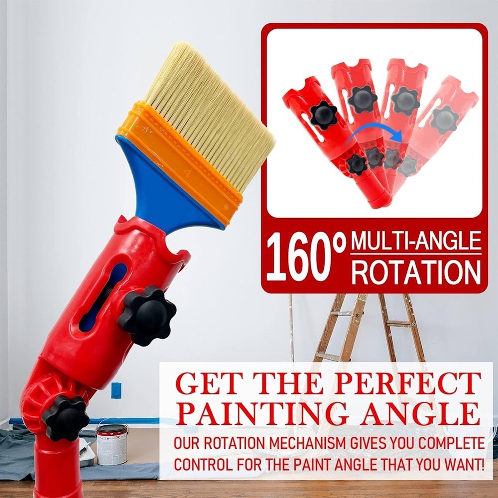 Multi-Angle Paint Brush Extender, Extension Pole Attachment Holder for4444