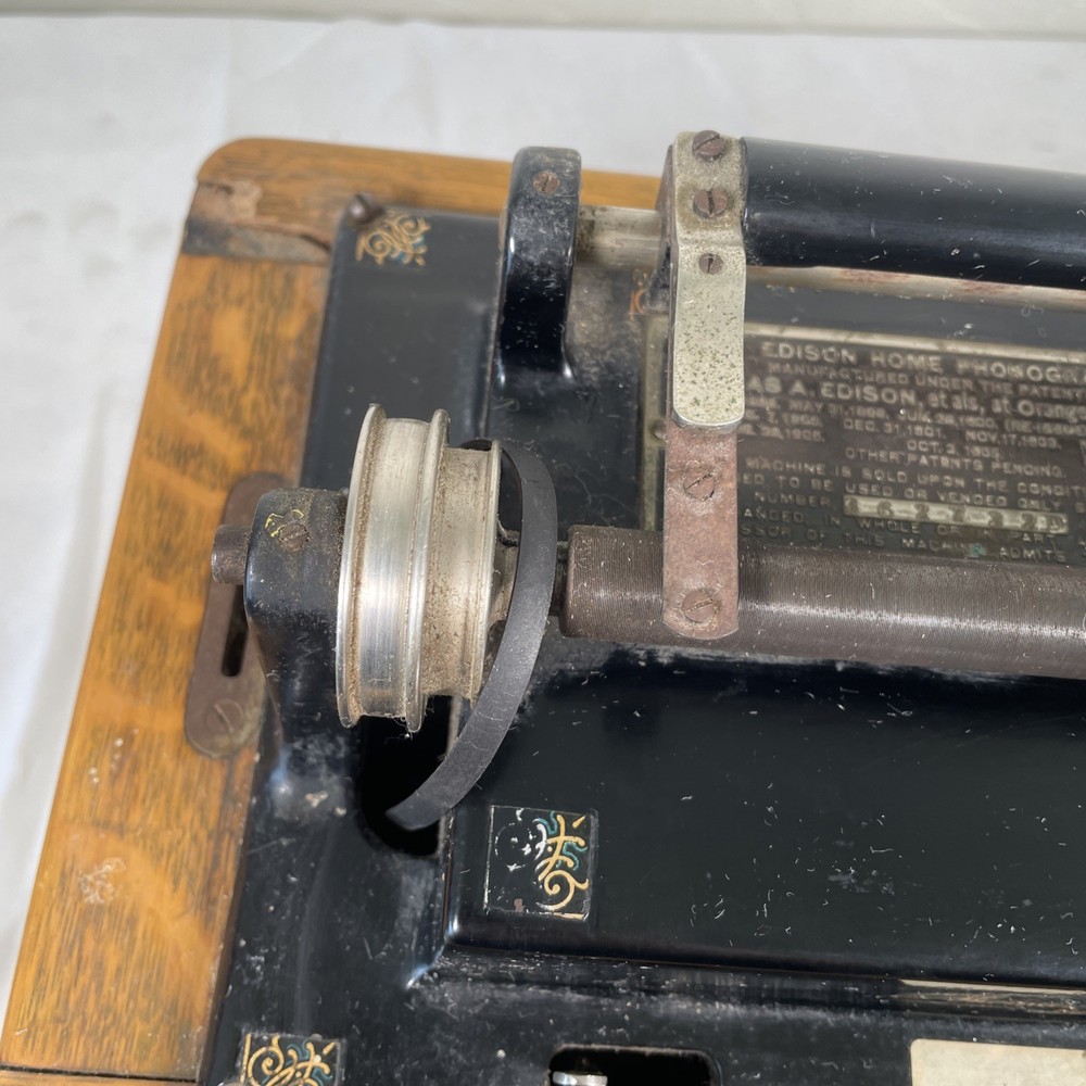 Antique Edison Home Model Cylinder Phonograph Untested