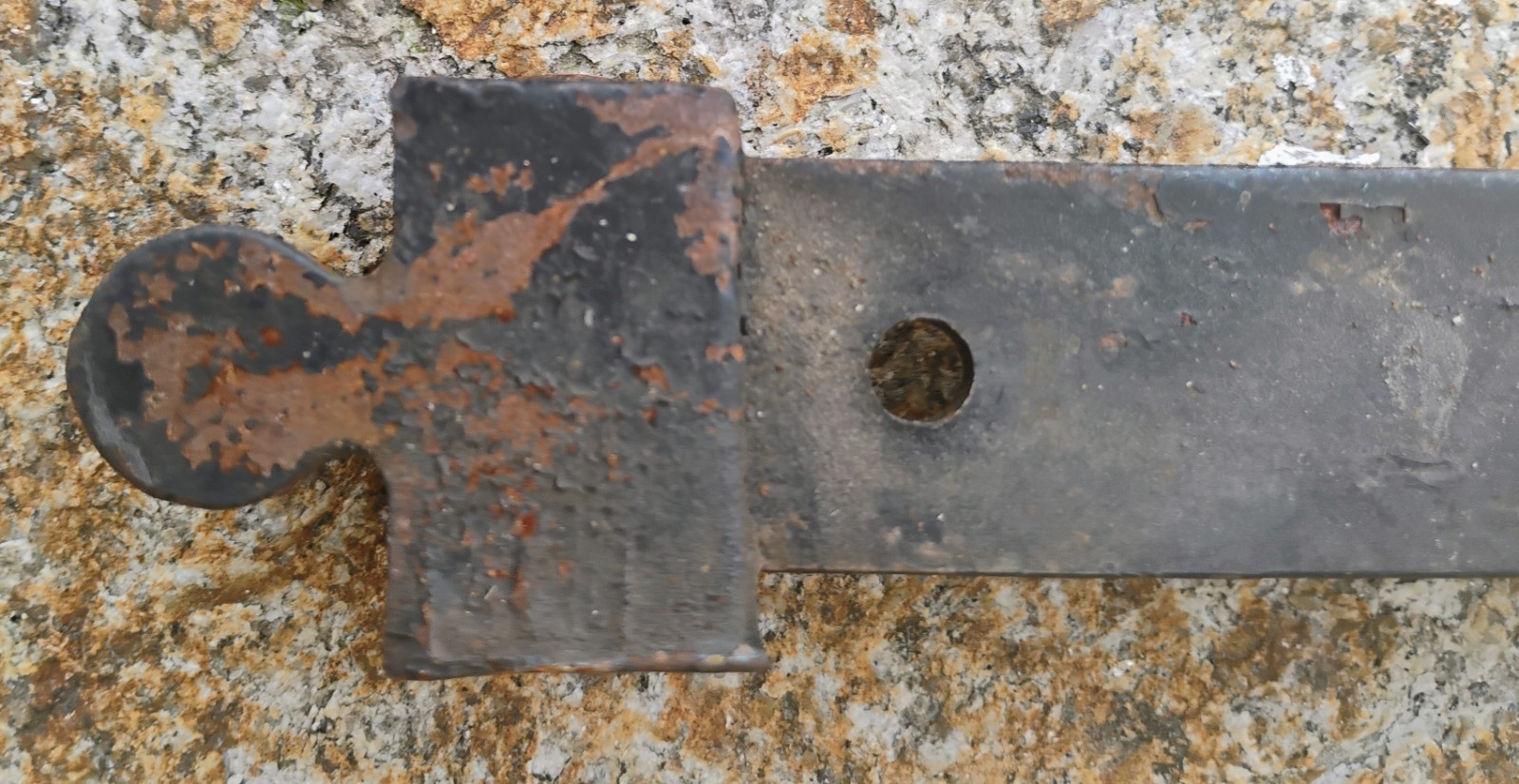 Antique pair of BED RAILS Cast Iron Tapered Pin Ends Twin Full Size Bed 74"