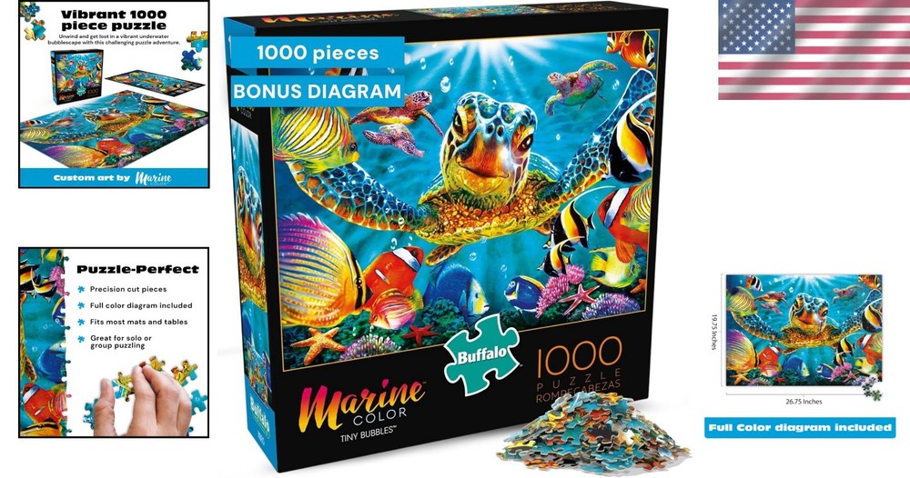 Immerse Yourself in Tiny Bubbles - 1000 Piece Underwater Puzzle Experience