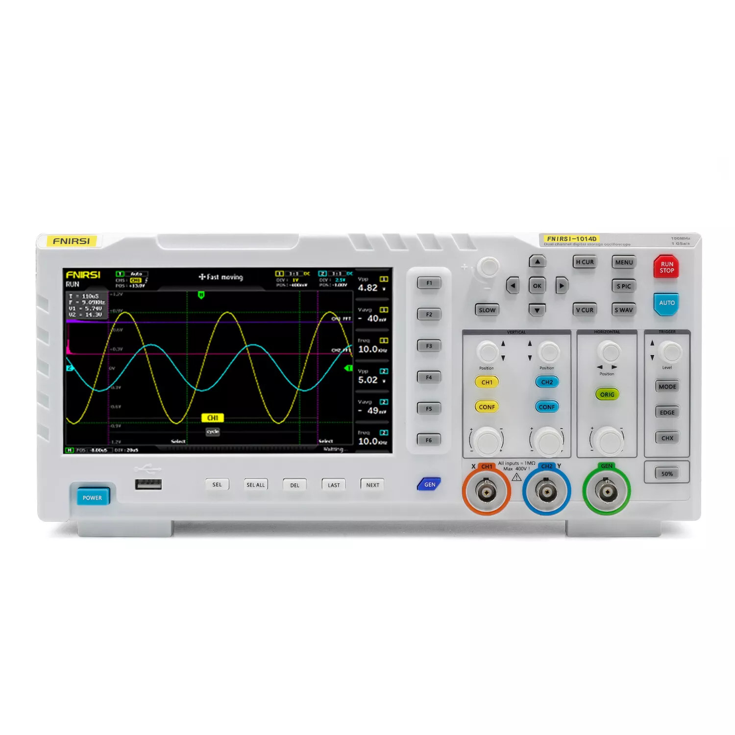 FNIRSI 1014D 7" LCD 2 Channel Signal Generator Digital Storage Oscilloscope H0V2