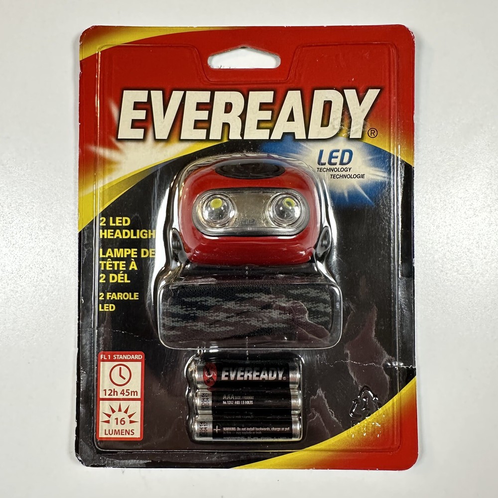 Eveready LED Headlamp, Bright and Durable Headlight in Red, Weatherproof