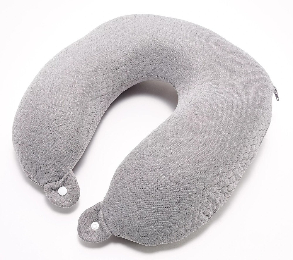 Home Reflections Memory Foam Neck Pillow in Grey