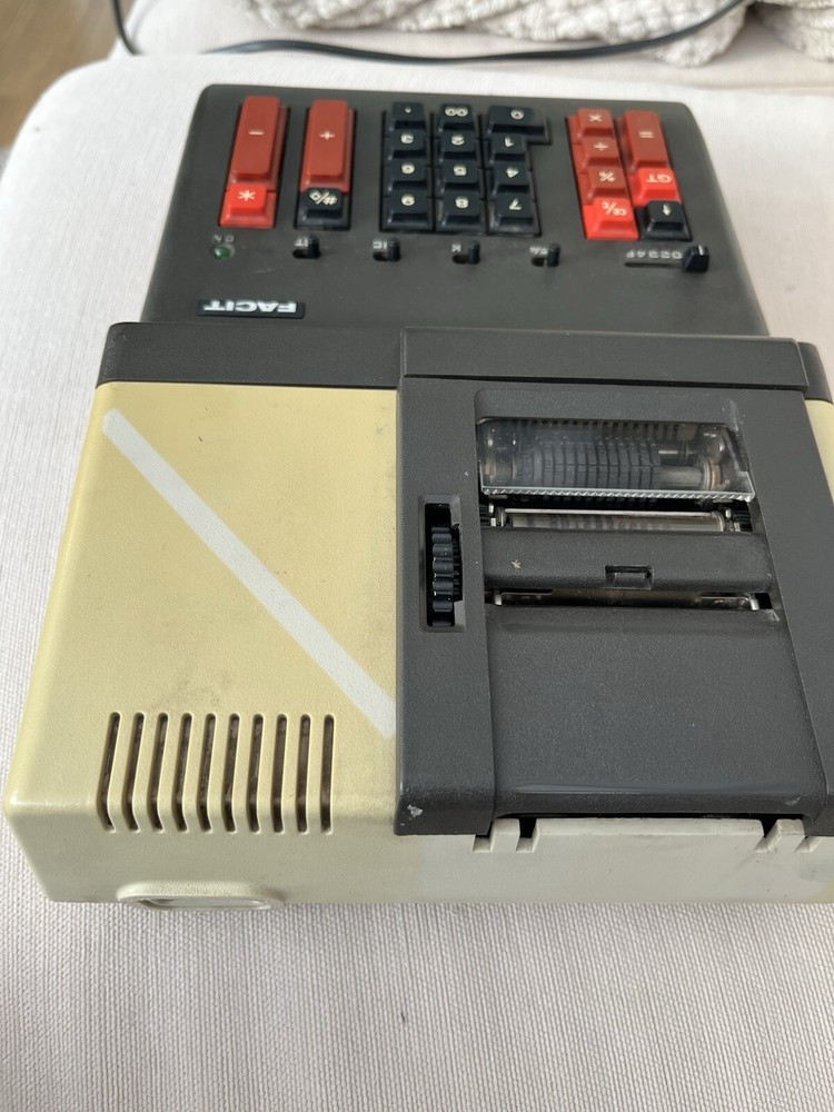 Facit 2202 Vintage Retro TECH 1980 Japan Desktop Printing Adding Machine