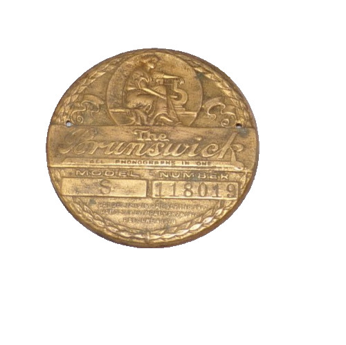 BRUNSWICK S DISC PHONOGRAPH ID TAG