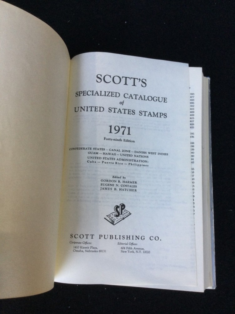 Scott Postage Stamp Catalogue 1971 Specialized US Good